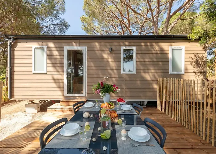 Le Pinedou, Mobil-home Niche Sous Les Pins Avec Jolie Vue * הייר